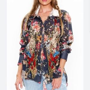 Aratta Floral Frenzy Button Down Shirt